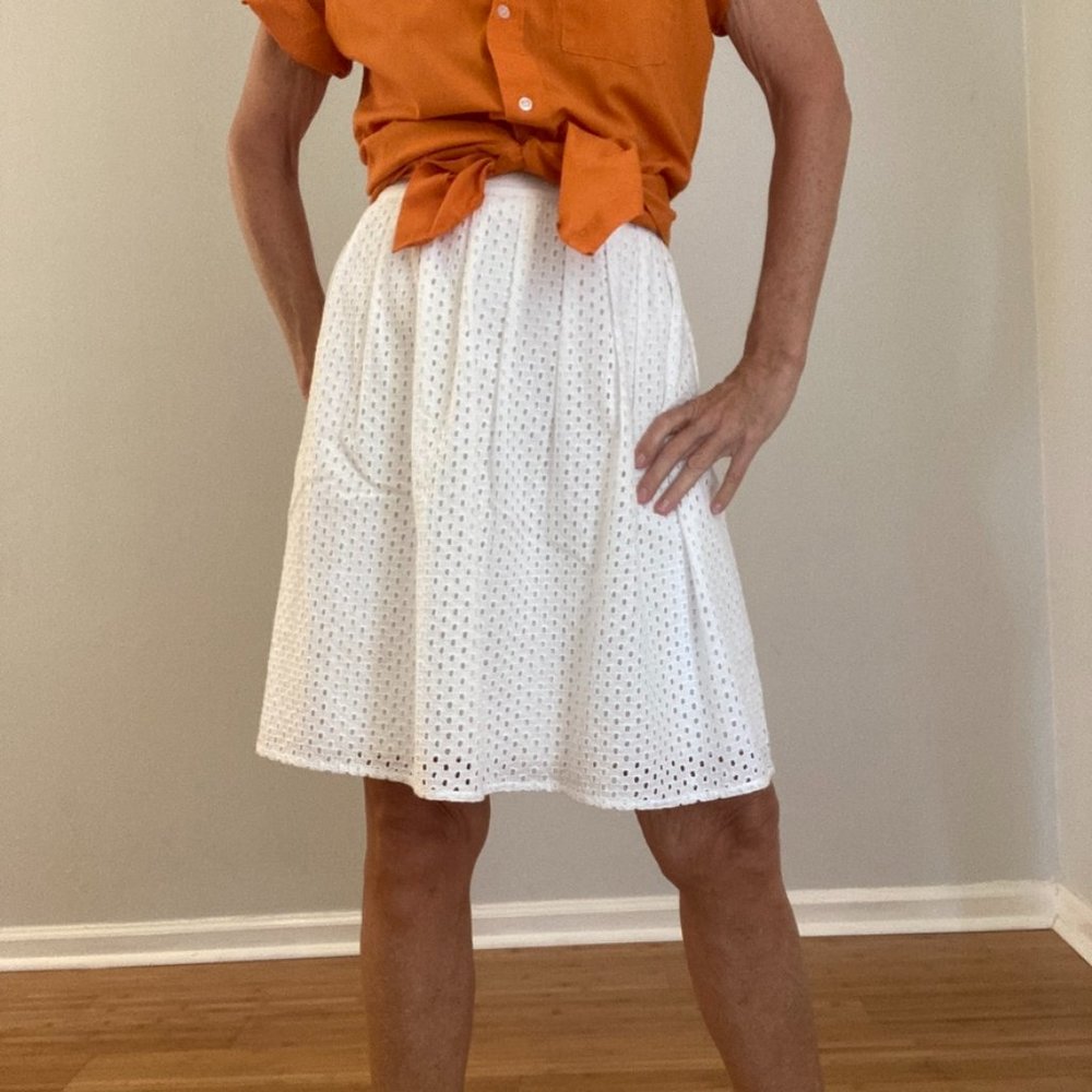 Eyelet Skirt Size M White